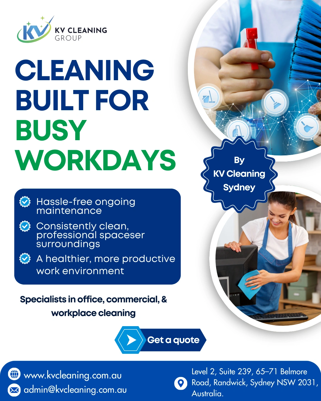 Professional cleaning services for offices in Sydney Australia