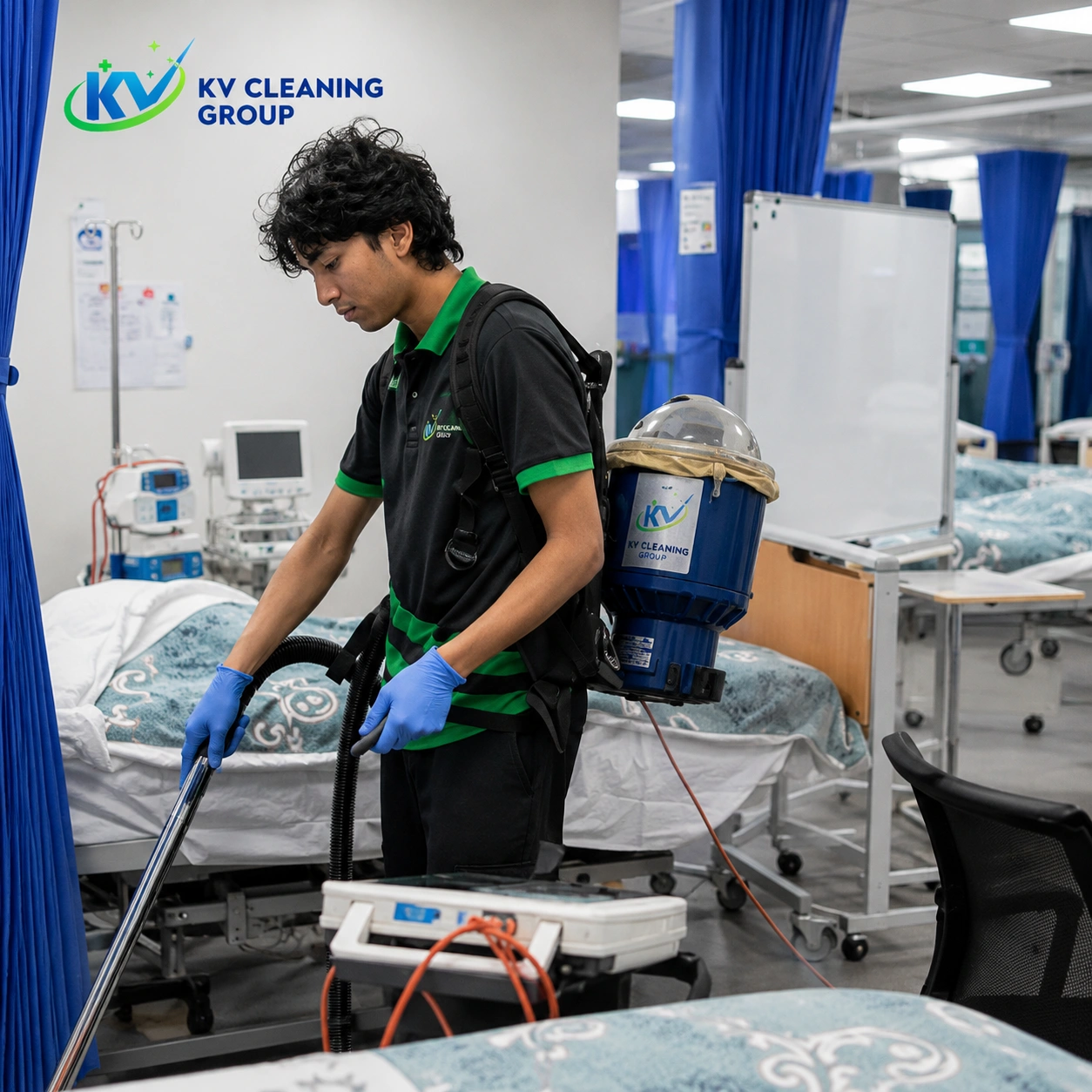 KV Cleaning Group professional carrying out hospital cleaning in Sydney