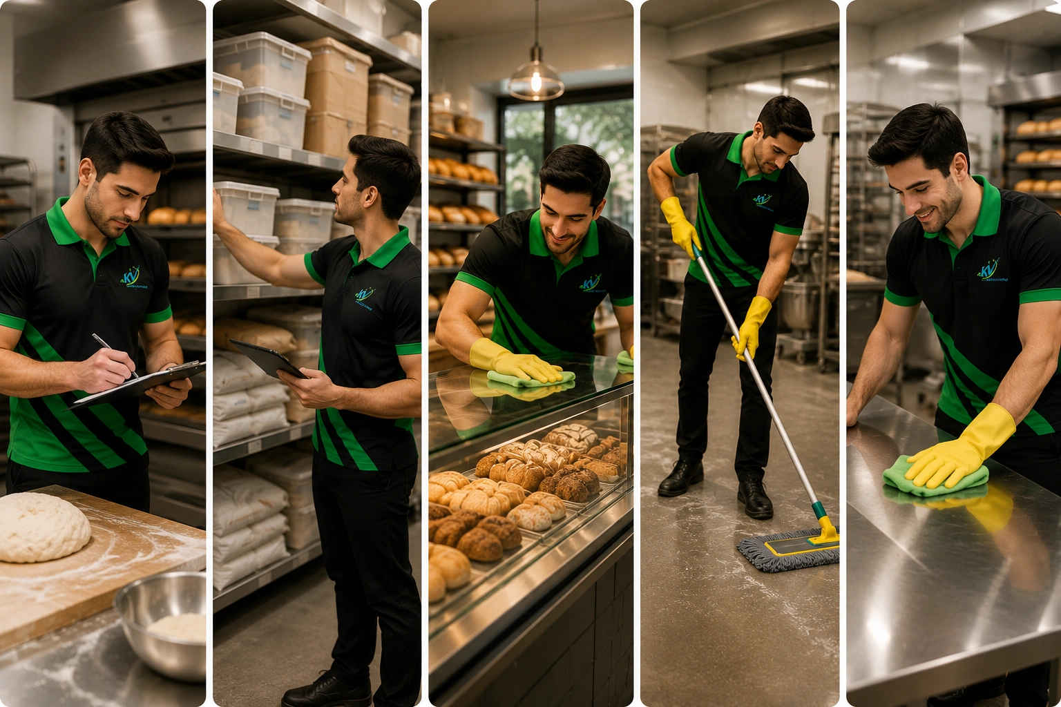 KV Cleaning bakery cleaning process in a Sydney bakery