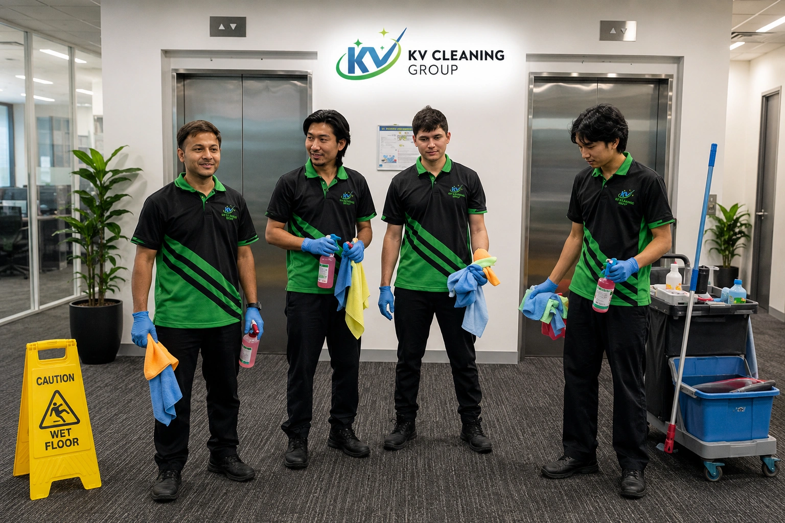 KV Cleaning team providing commercial cleaning services in Sydney