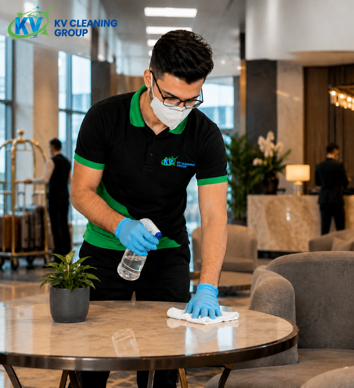 Cleaning high-traffic and high-touch areas in a Sydney hotel