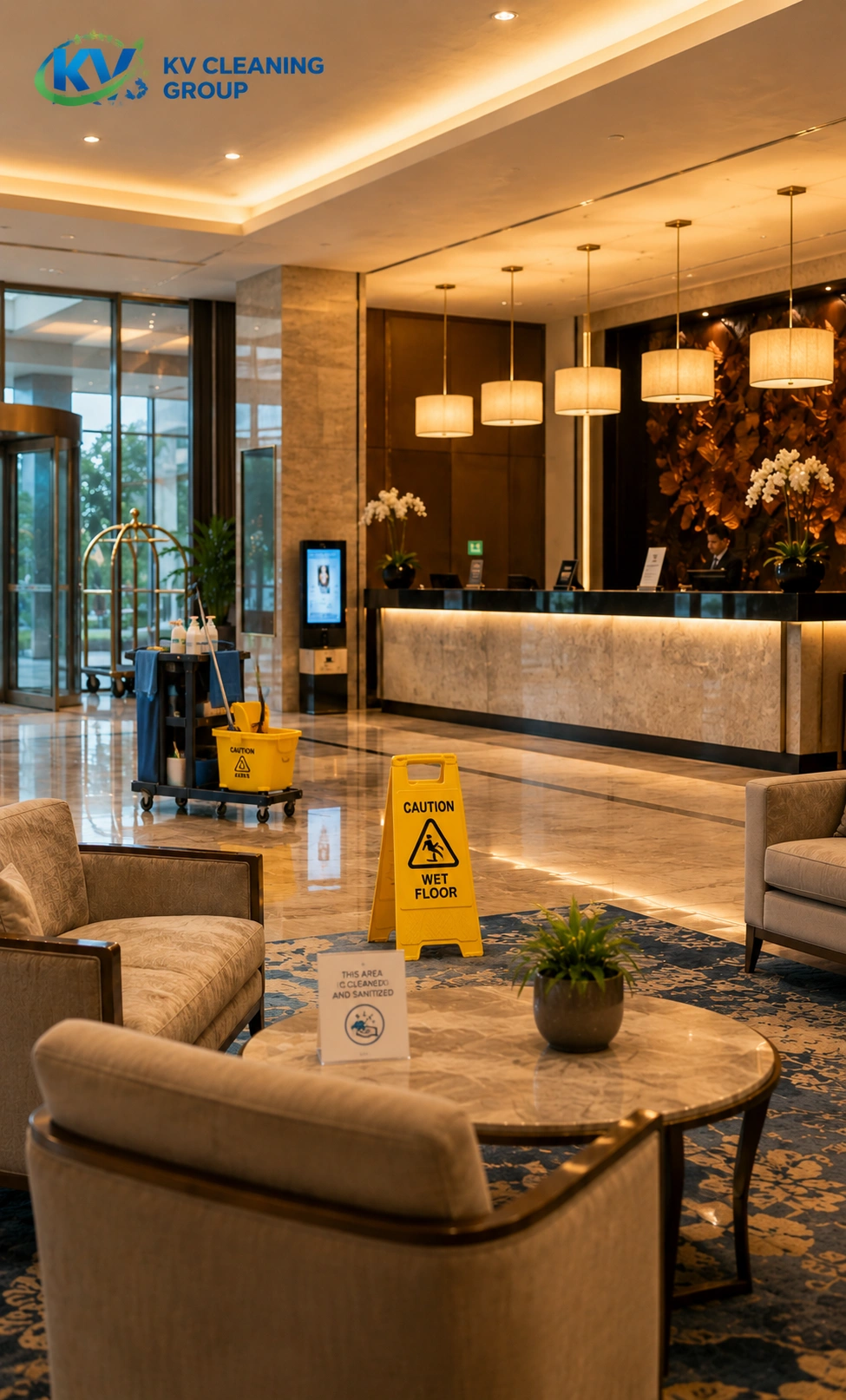 KV Cleaning hotel cleaning process in a Sydney hotel