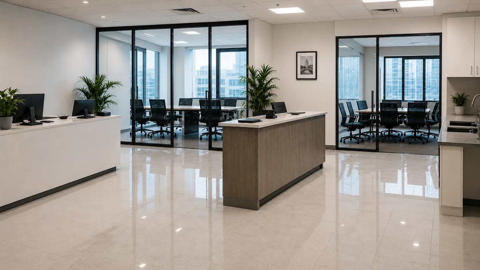 Office after professional cleaning