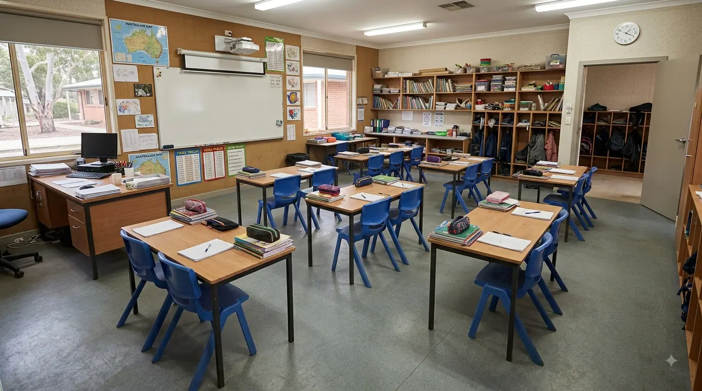 After professional classroom cleaning