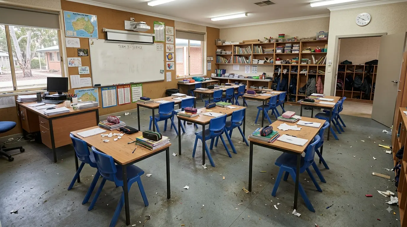 Before classroom cleaning