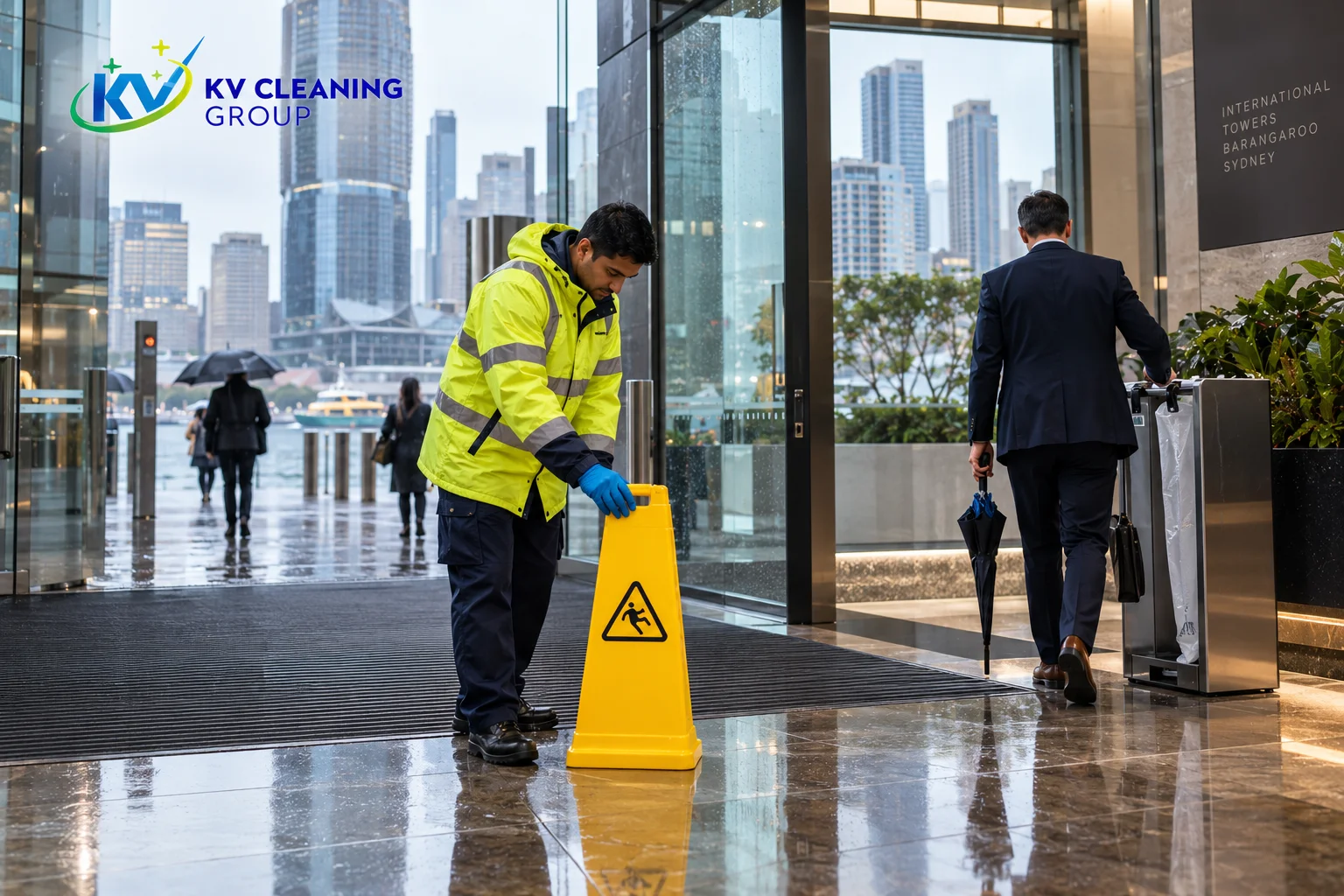 Rainy weather making your workplace floors messy? Here's how to manage it